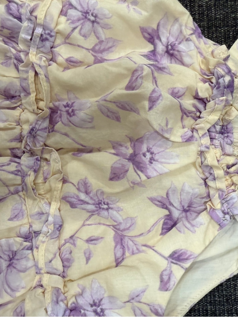 Jamie and Jack Floral Lavender and Cream Ruffle Dress - Picture 2 of 3